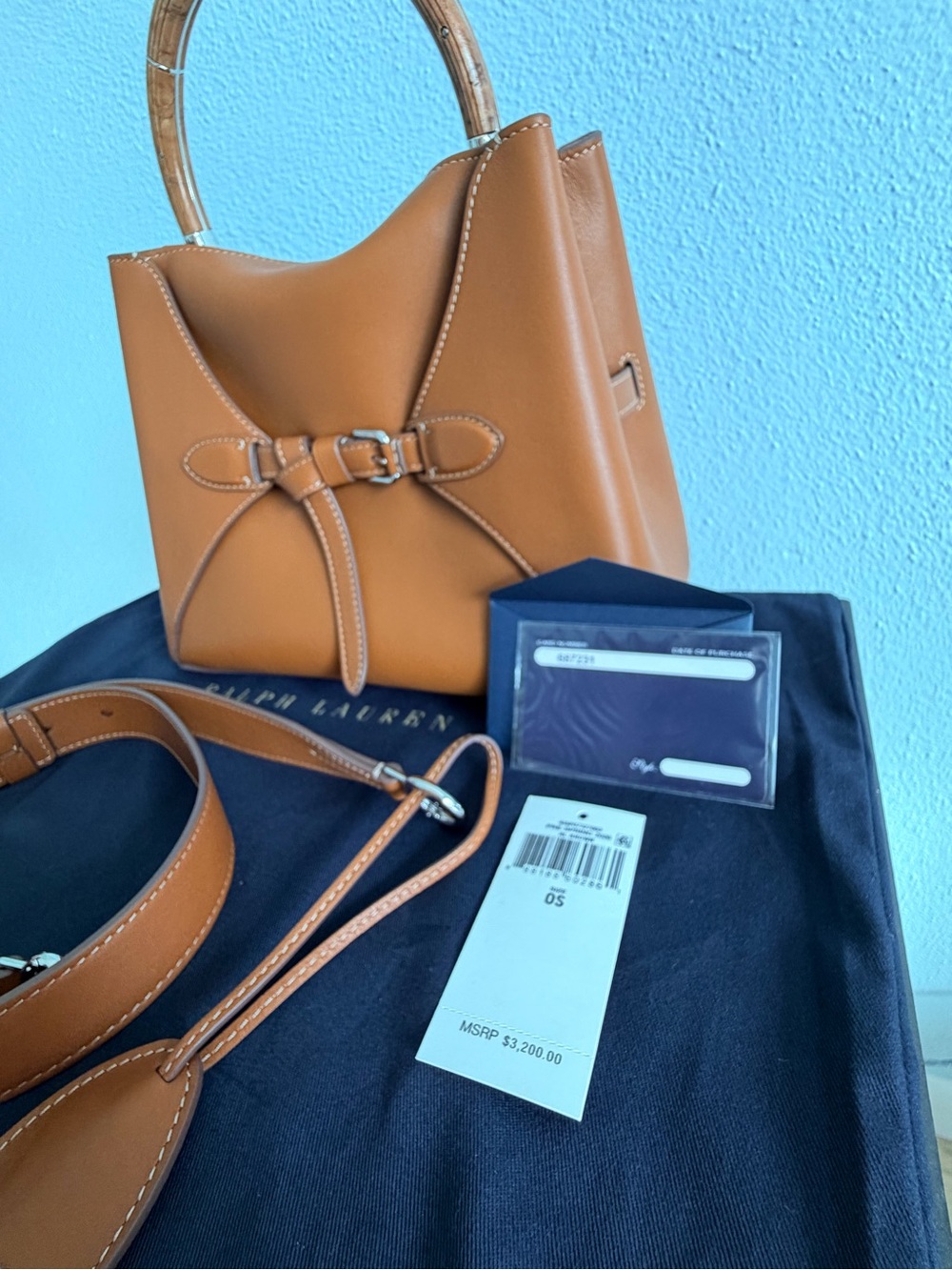 Ralph Lauren Tan Calfskin Top Handle Satchel - Picture 10 of 17